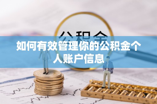 定边如何有效管理你的公积金个人账户信息